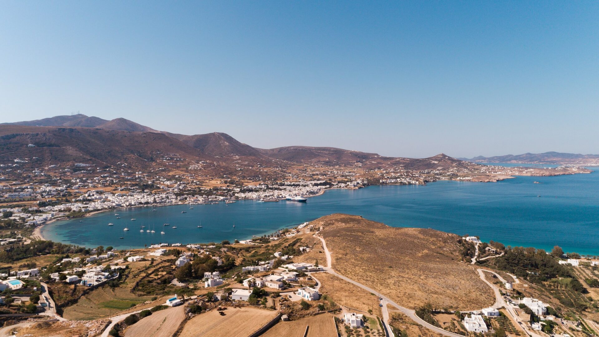 Paros aerial view of the island - Promoting Luxury Villas to Rent in Paros by Kinglike